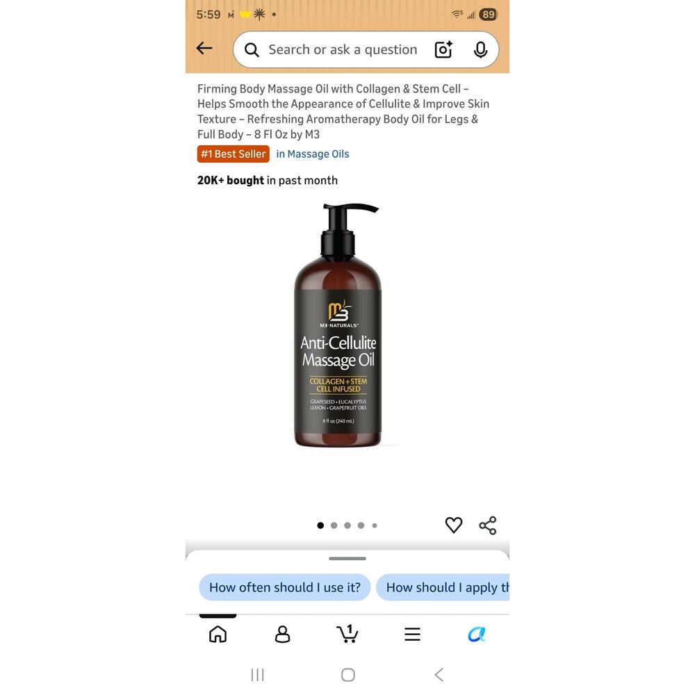 Firming Body Massage Oil with Collagen & Stem Cell – 8 Fl Oz by M3